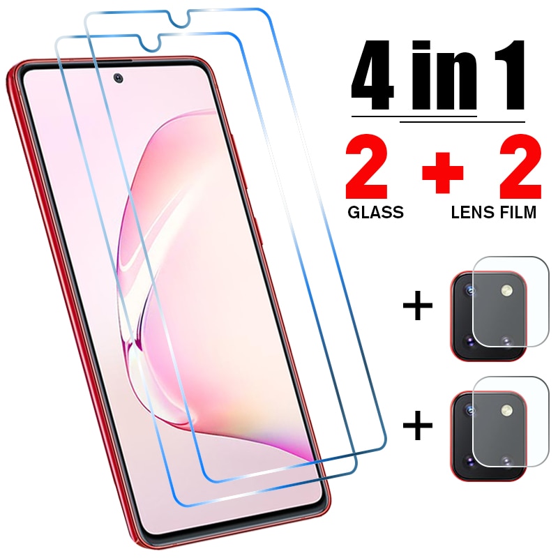 Verre trempé 4 en 1 pour samsung  m31 m21 m51 m31s m11 , protecteur d'écran pour appareil photo pour samsung  a71 a51 a52 a72 5g a21s a31 a32 verre