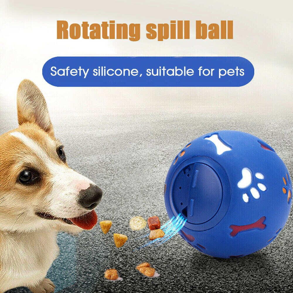 Multifunctional Dog Food Play Ball Toy Rubber Ball Chew Dispenser Leakage Interactive Pet Dental Teething Training Toy Ball