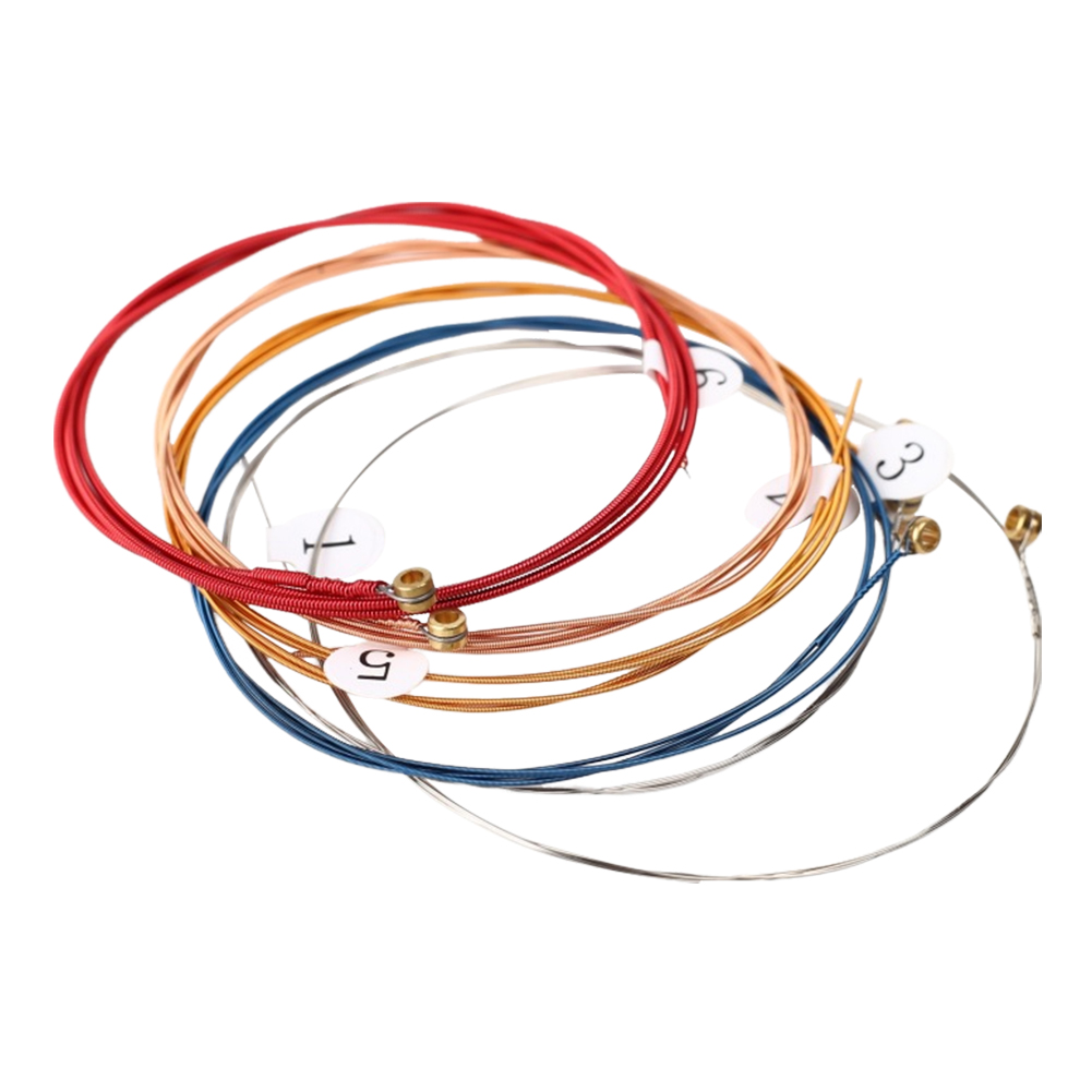 6 stk/sett akustiske gitarstrenger akustiske folkegitarstrenger reservedeler for klassisk folkegitar musikkinstrumentdeler