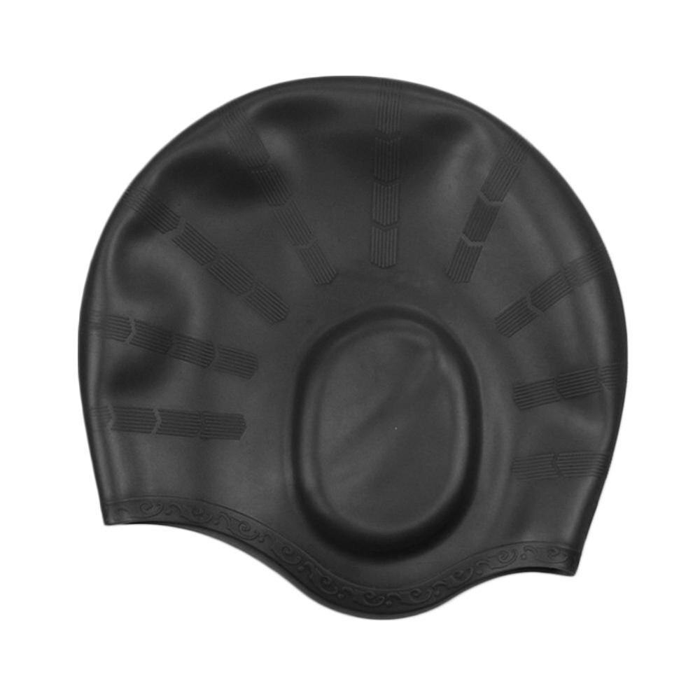Volwassenen Zwemmen Caps Mannen Vrouwen Lang Haar Waterdichte Grote Natacion Cap Beschermen Duiken Swim Ear Siliconen Zwembad Hoed U9Y3: A