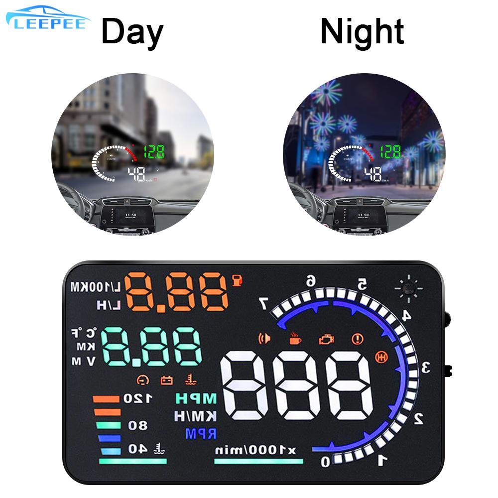 Car Head Up Display HUD LED Windshield Projector OBD2 Speed Fuel Warning 5.5" A8 Voltage Alarm 4" X6 Data Diagnostic Tool