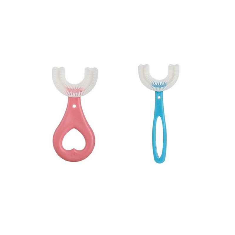 2 pz/set nuovo infantile U Silicone spazzolino da denti per bambini cura dei denti pulizia della bocca manuale cartone animato modello versione manuale: 04