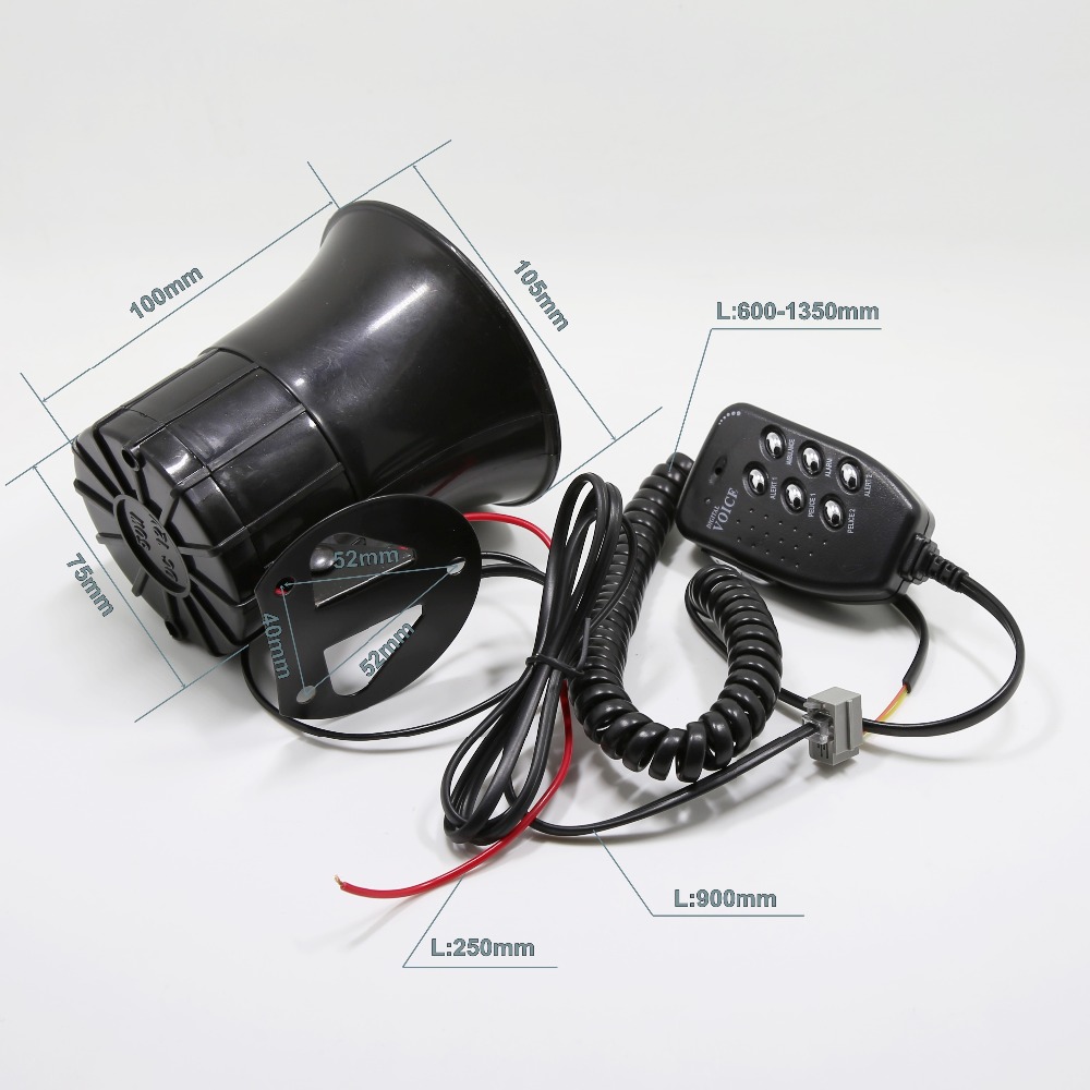 Luchthoorn Sirene Luidspreker Voor Auto Auto Boot Megafoon Met Luidspreker Sirene 12V Loud 6 Geluiden