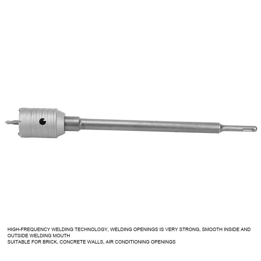 30/40/50mm Carbide Tip Hole Saw Drill Bit Set with 350mm Long Shaft with Wrench for Brick Concrete Wall Air Conditioning Vents