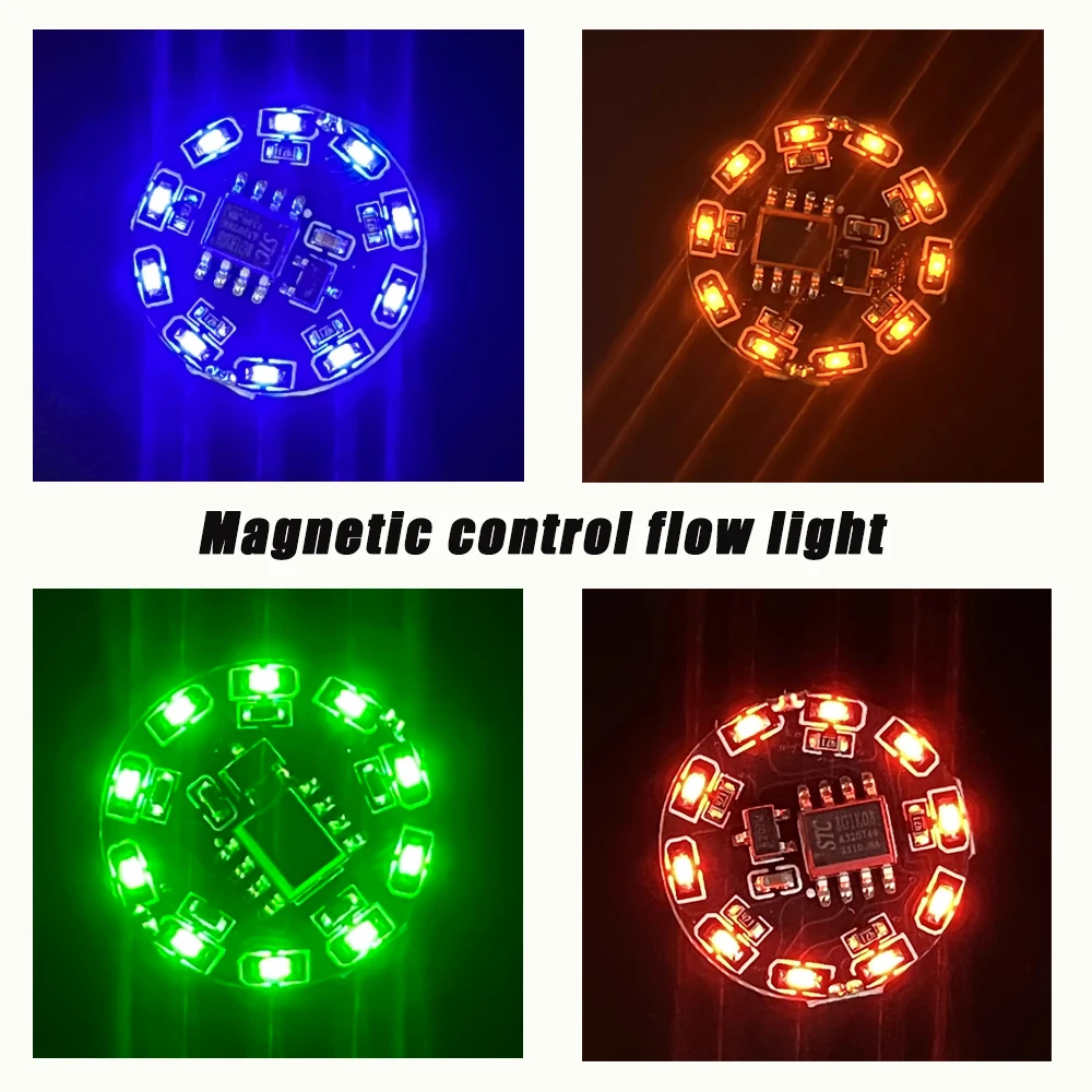 1Pcs 16Modes Magnetic Control Lamp Wireless Led Light for Diy Robots/cars Toys Model Making Scene Materials with Battery