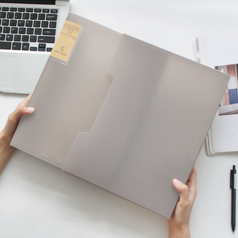 A4 Gray Information Book Examination Paper Folder Finishing Transparent Insert Multi-layered File Book Classification Collection