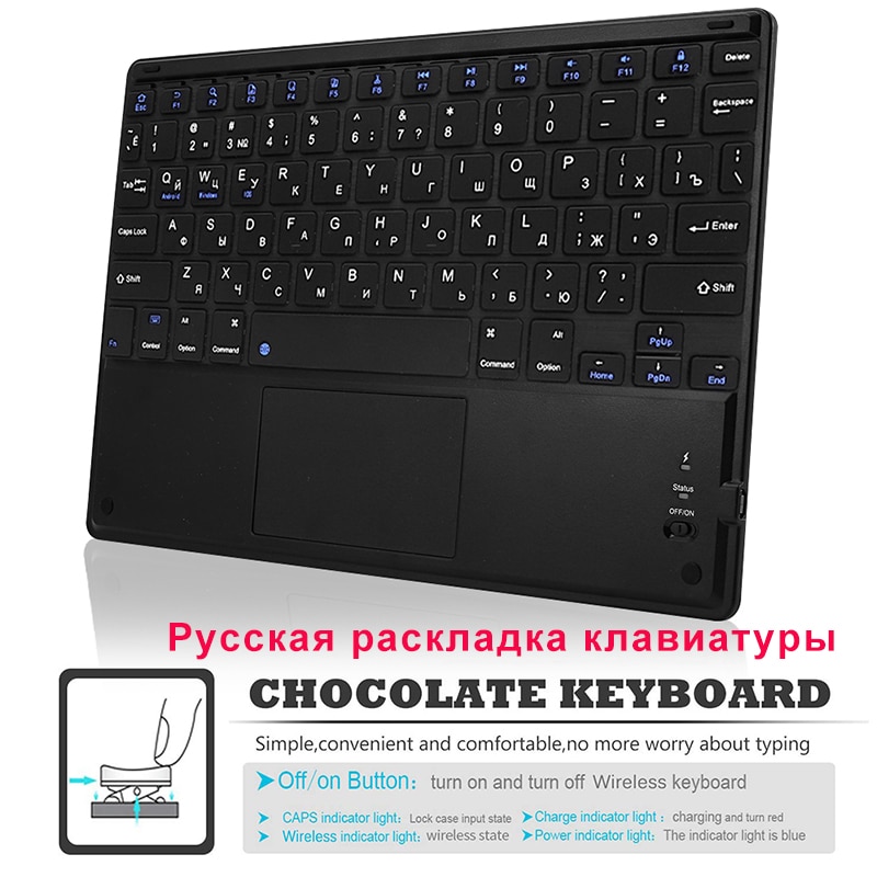 Touch Keyboard For iPad 10.2 Bluetooth Wireless German/English Keyboard For iPad 10.2 Spain/French/Russian Keyboards