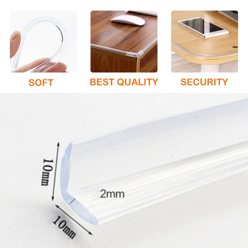 2M Baby Veiligheid Bescherming Van Kinderen Tafel Bureau Rand Transparante Rand Guards Corner Bescherming Kinderen Botsing Bumper Strip