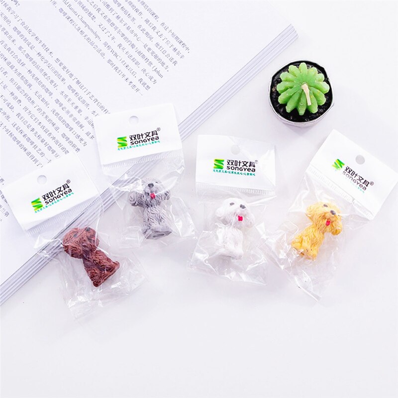 Kawaii Cartoon Dog Rubber Erasers Cute Animal Pencil Eraser Stationery School Correction Supplies Drawing Correction Tool