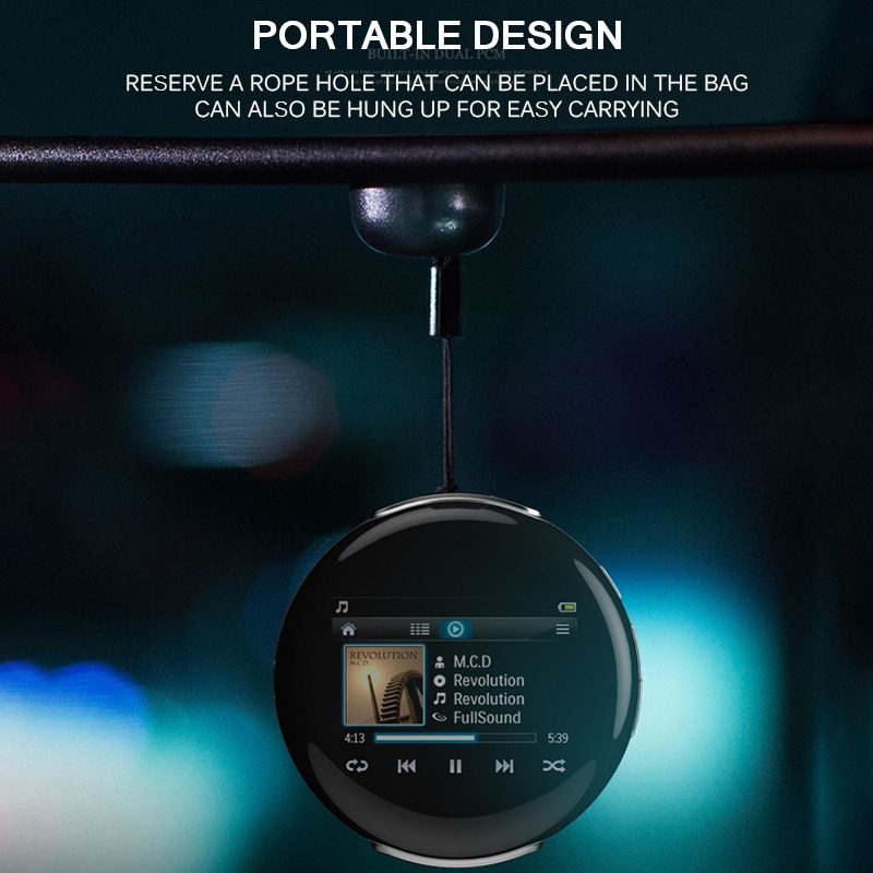 Runde MP3 Spieler Bluetooth Sport Mini 8GB MP3 Spieler tragbar Mit Eingebauter Lautsprecher FM E-buch Mit 1,44 Zoll TFT farbe Bildschirm