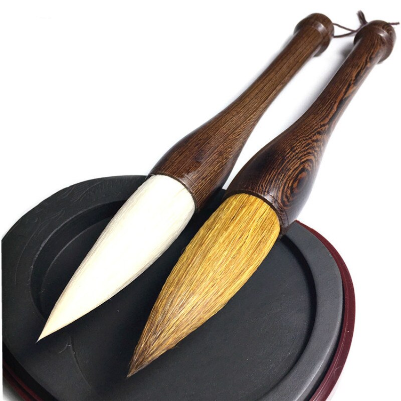 Caligrafia Chinese Calligraphy Brush Pen Woolen Weasel Hair Chinese Painting Brush Hopper-shaped Brush The Scholar&#39;s Four Jewels