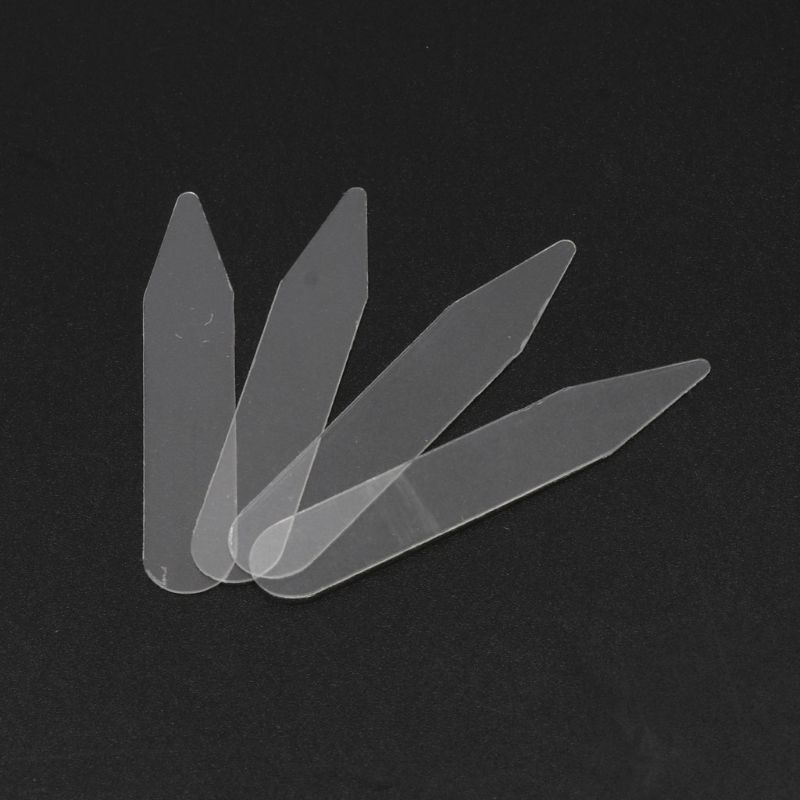 200Pcs Plastic Collar Stays Stiffeners Stay Bones Shirt Men's Clear Collar Stays