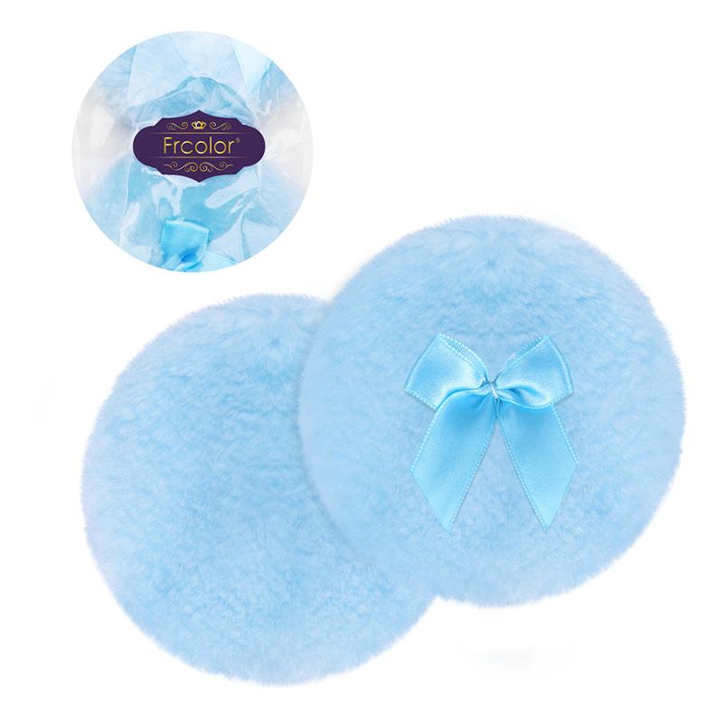 2PCS Soft Plush Fluffy Powder Puff Comfortable Toddler Body Dusting Powder Puffs Talcum Cosmetic Puff With Cute Bowknot
