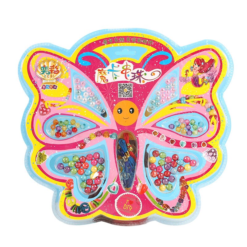 Børneperler gør-det-selv-håndværk perlelegetøj pigesnore perler, der styrker praktiske evner perler pædagogisk legetøj: D