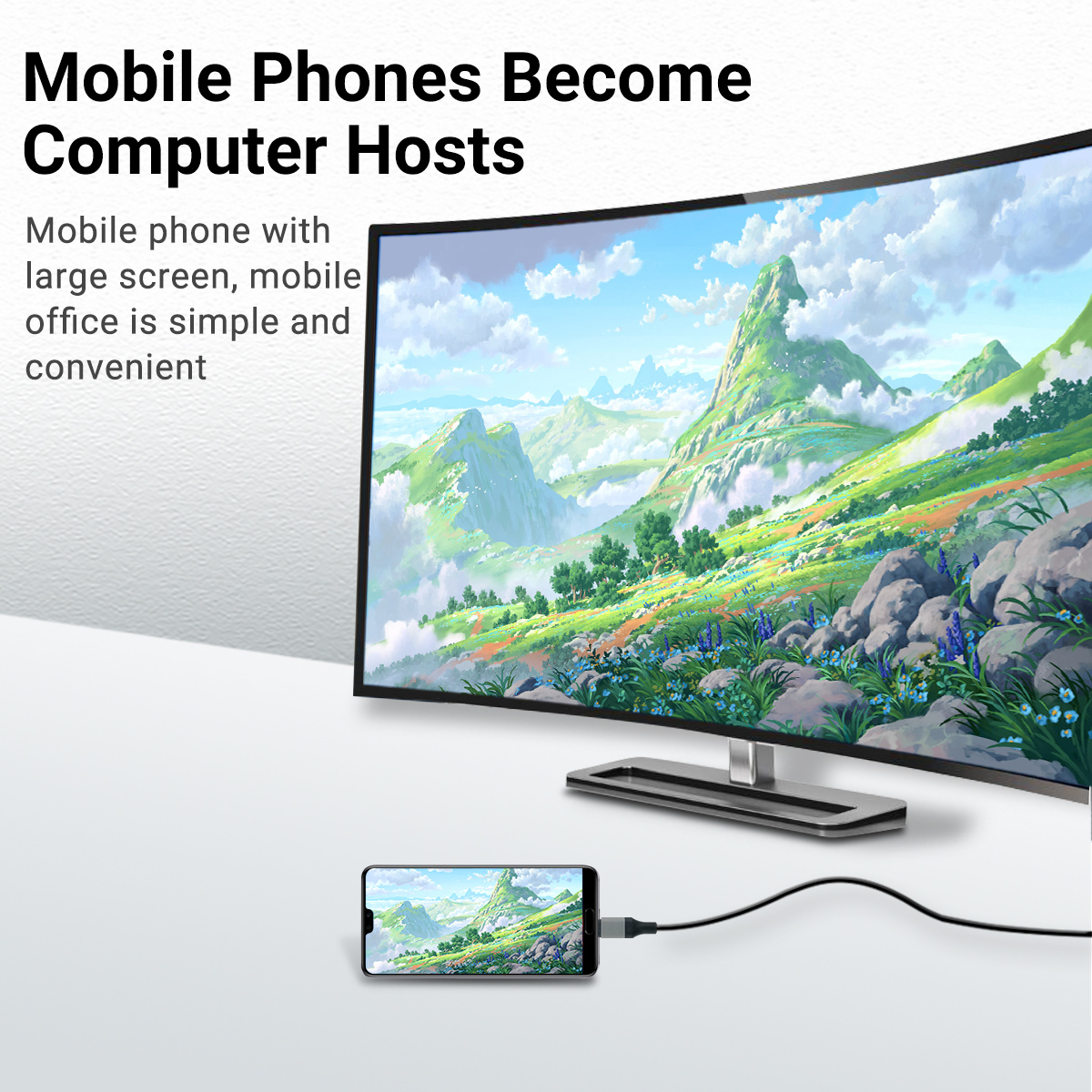 Cable USB C a HDMI de 6,6 pies 4K para monitor, adaptador HDMI a USB C para MAC, convertidor USBC a HDMI para iPad pro, MacBook air