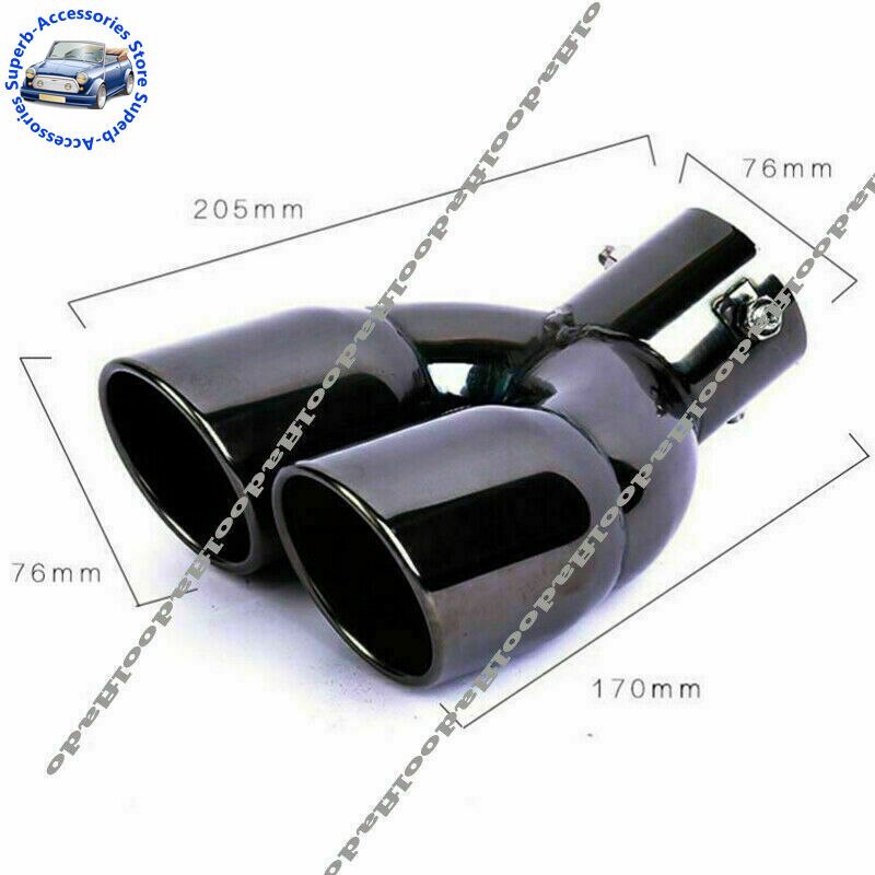 1X Black Stainless Steel Muffler Exhaust Tip Finisher for Toyota Highlander 2022 Car Accessories