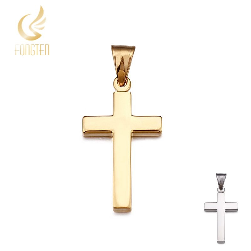 Cruz pendentif pour femmes hommes poli acier inoxydable étanche Simple brillant pendentif jamais fondu