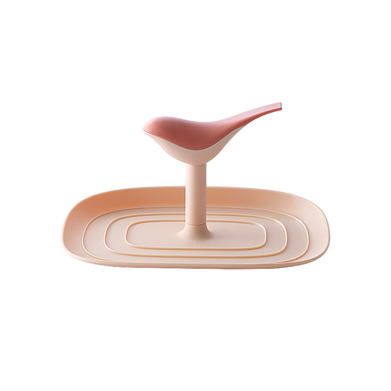 Kitchen Spatula Ladle Shelf Bird Shape Spoon Rest Pot Lid Holder Rack Cover Strainer Pad Multifunction Stand Containers: Nordic pink