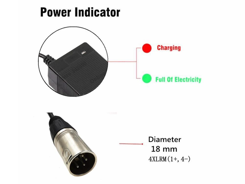 29.4V 3A charger for 7S 18650 battery 24V battery pack electric bike lithium battery charger 4-pin XLR Connec