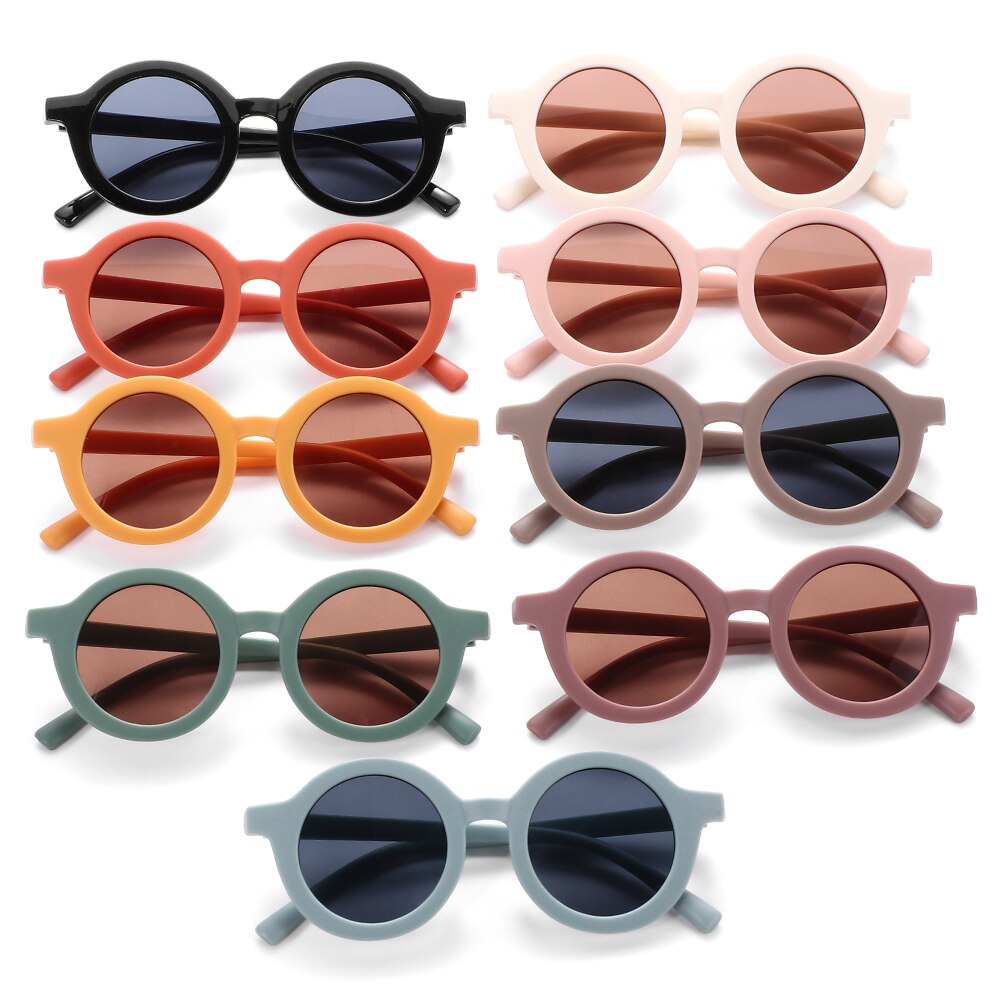 Gafas de sol Retro para niños, lentes de sol con marco redondo, protección UV 400, para playa al aire libre, 1 ud.