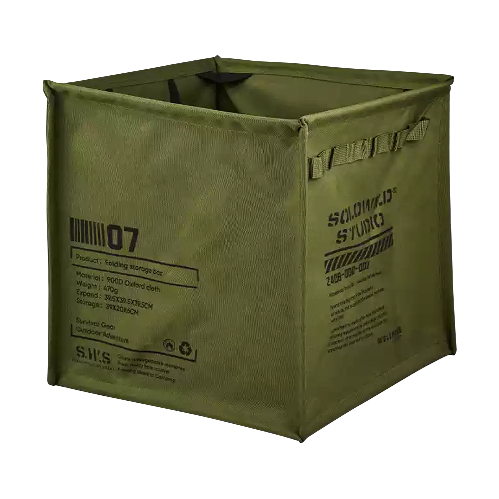 Campingpapier met handvat Draagbare gazon- en bladafvalzak Opvouwbare prullenbak met grote capaciteit voor vissen Backpacker: Army Green
