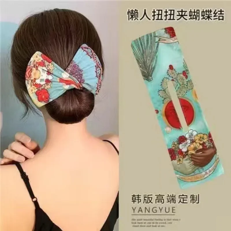 Diadema con rodillo para mujer, rizador de pelo, Donut, moño, lazo, Orejas de conejo, anillo mágico para peinado, accesorios, herramienta de horquilla perezosa retorcida