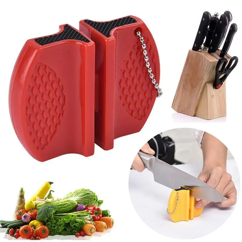 NEUE Mini Keramik Stange Messer Spitzer Zweistufige Wolfram Tragbare Schmetterling Typ Schleifstein Spitzer Schärfen Messer Stein: Rot