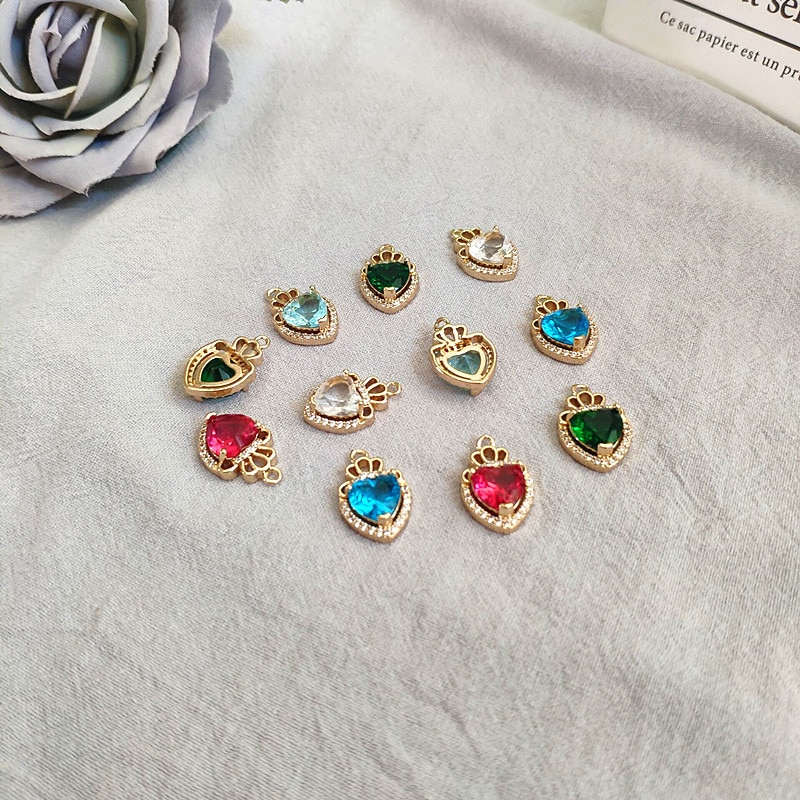 ! 18 x 11mm 50 stk krystall/kubikk zirconia hjerteform sjarm til øredobber gjør-det-selv deler, smykkefunn og komponenter