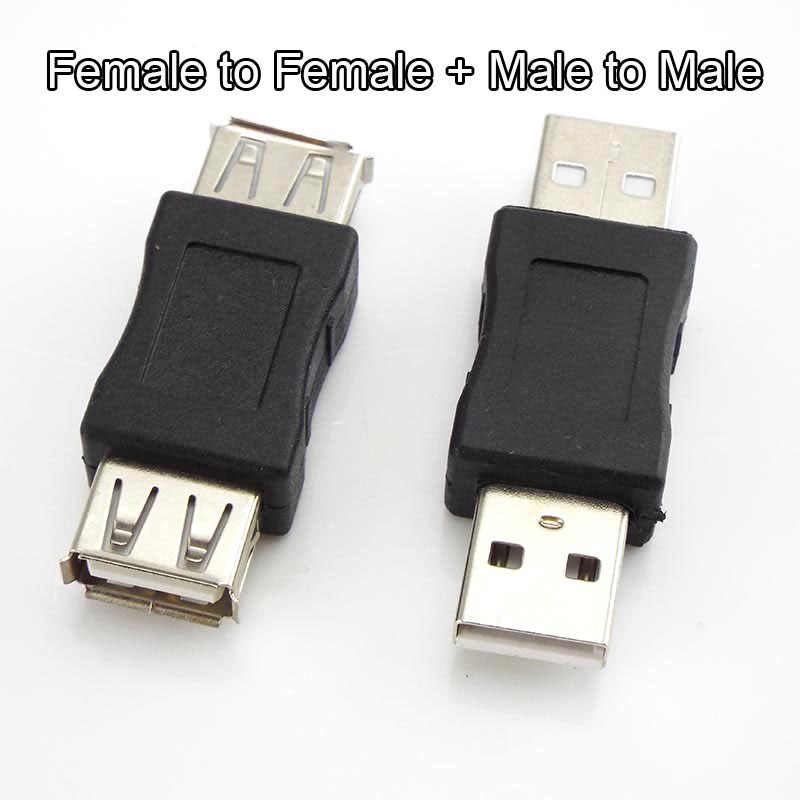 USB 2.0 Type A Female to Female Coupler Adapter USB Connector Male to Male Extender Cable Mini Changer Converter For PC Laptop: Silver