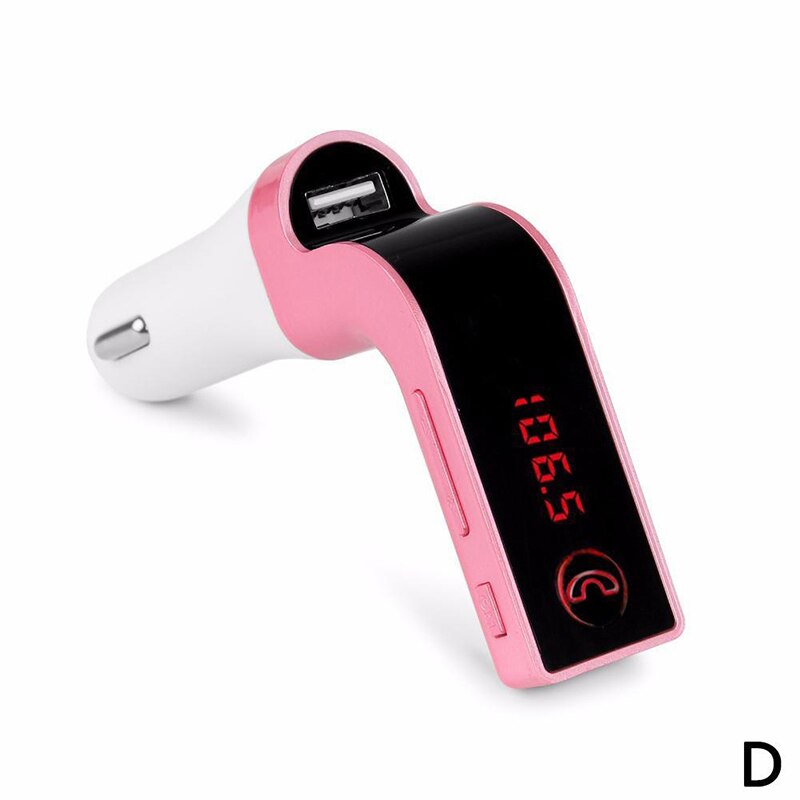 Bluetooth Fm-zender Autolader MP3 USB Volledige Frequentie Fm-zender Kaart Speler CVC PLL Vergrendeling: Rose gold