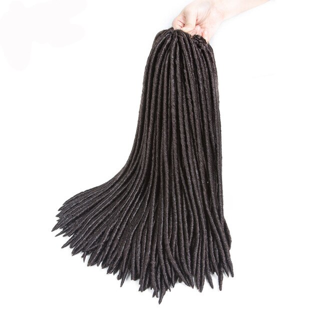 Youngther Crochet Braids Locks Straight Faux Locs Crochet Hair Extensions Synthetic Braiding Hair Black Colors For Women: 4