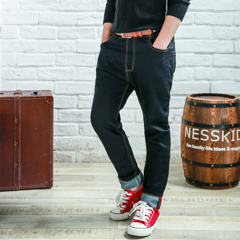 IENENS 5-13Y Dei Ragazzi di Modo Jeans Diritti Sottili Giovane Ragazzo Casual Pantaloni Dei Capretti Del Bambino Dei Bambini del Denim Dei Pantaloni Lunghi Dei Jeans di Colore Solido