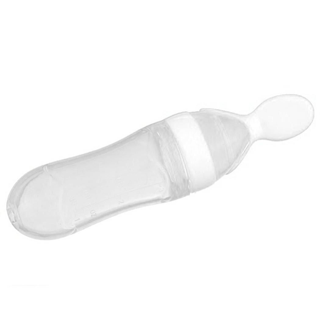 Voedsel Voeden 90 ml Babygraangewas 81g Trage Geometrische Feeder Fles Rijst Silicone Squeeze Lepel Flow Met: White