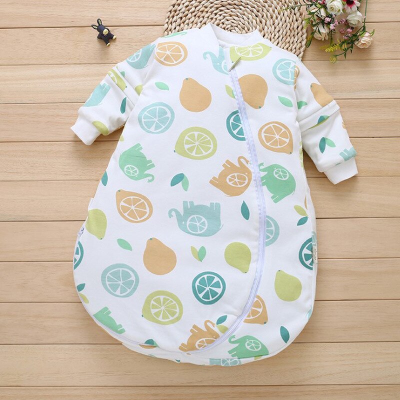 Baby Organische Slaapzak Afneembare Lange Mouwen Wearable Deken Envelop Winter Warm Meisjes Jongens Kleding Beddengoed Quilt