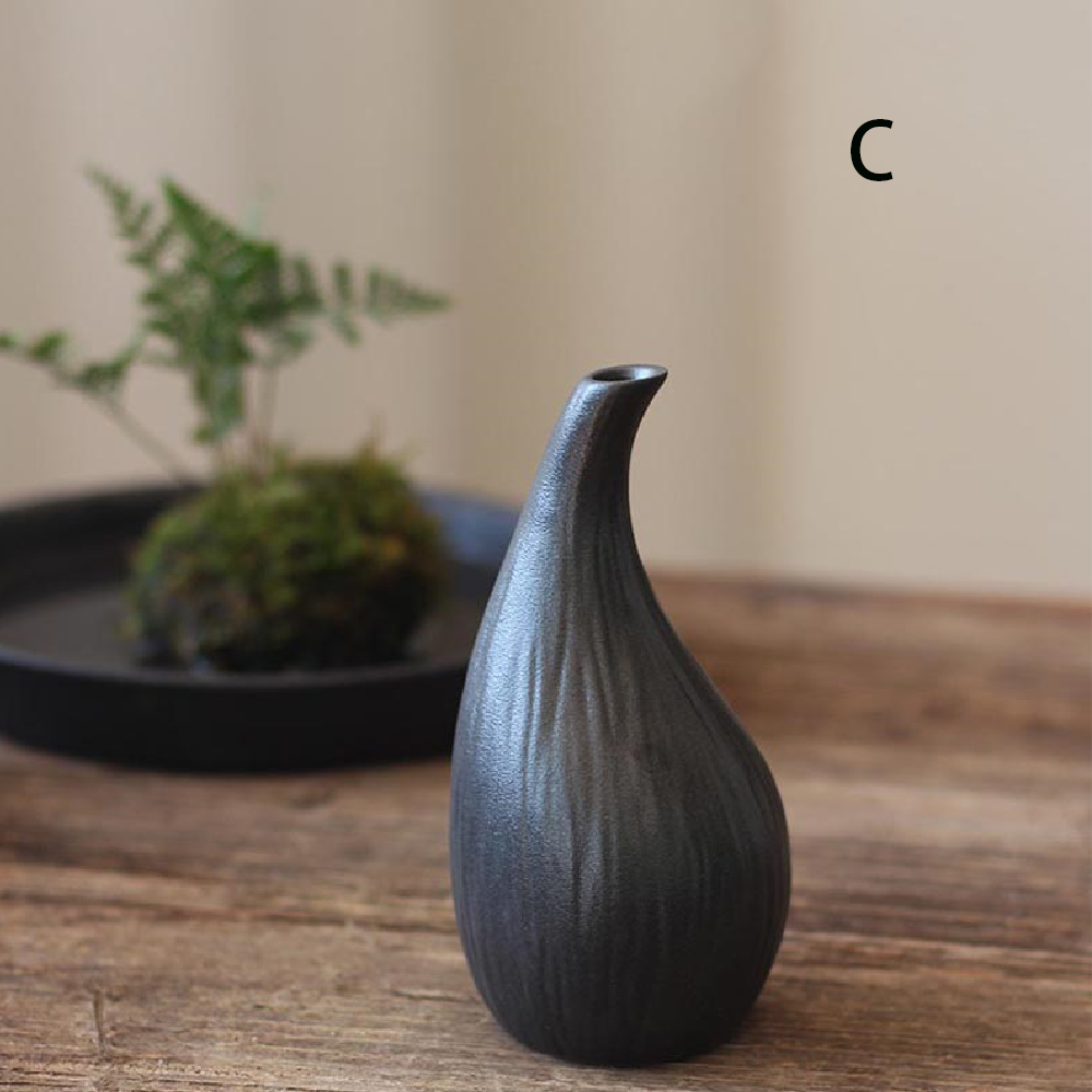 Décoration de vase en céramique Simple, décoration de table à manger de salon, petit vase de plante hydroponique: Bleu