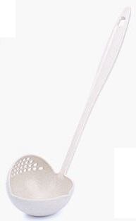 1 pezzo Lungo manico di un cucchiaio colino 2 in 1 caldo pentola pentola zuppa di grande cucchiaio da minestra cucina di cottura cucchiaio filtro gadget da cucina: Yellowish