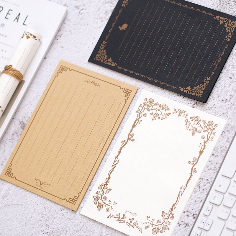 (6 packs/lot) Vintage Letter Paper Black White Kraft Love Writing Paper Lots