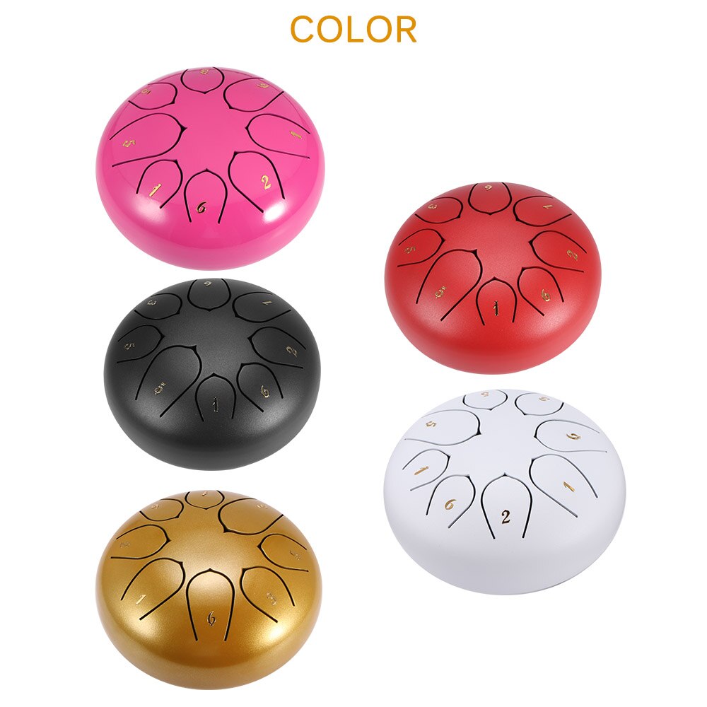 6 Inch Tong Drum Staal Tong Drum 8 Tune Hand Pan Drum Tanks Hang Drum Met Drumsticks Draagtas Percussie instrumenten