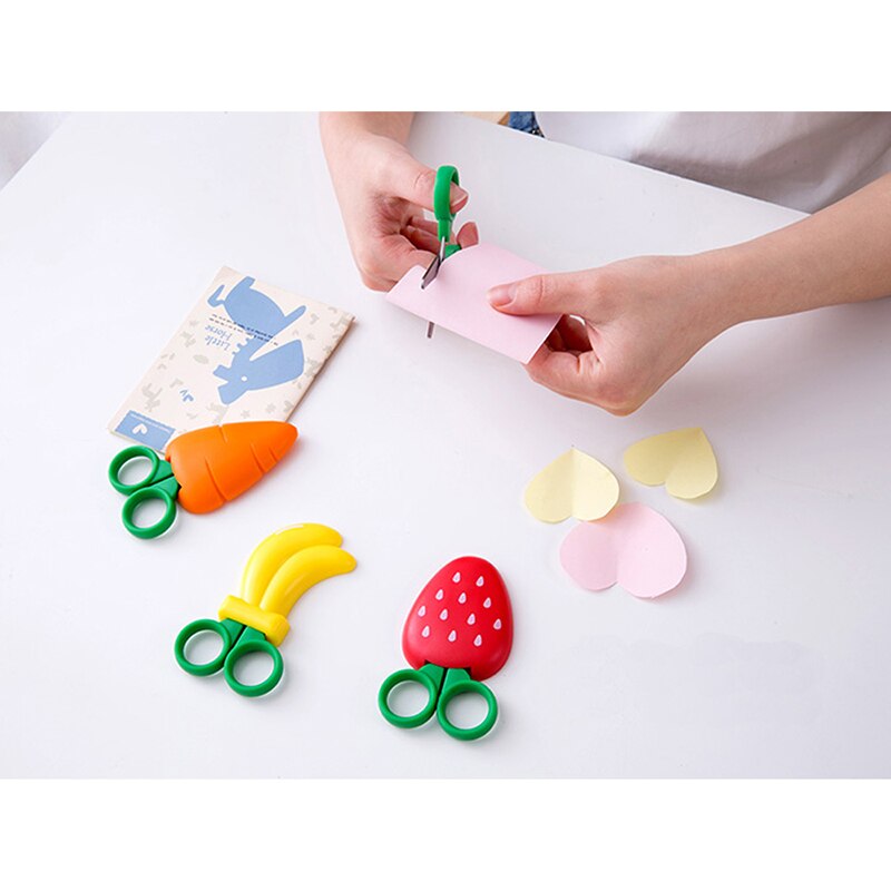 LMDZ Cute Cartoon Modeling Scissors with Magnet Refrigerator Subsidies Portable Student Kawaii Mini Scissors School Stationery