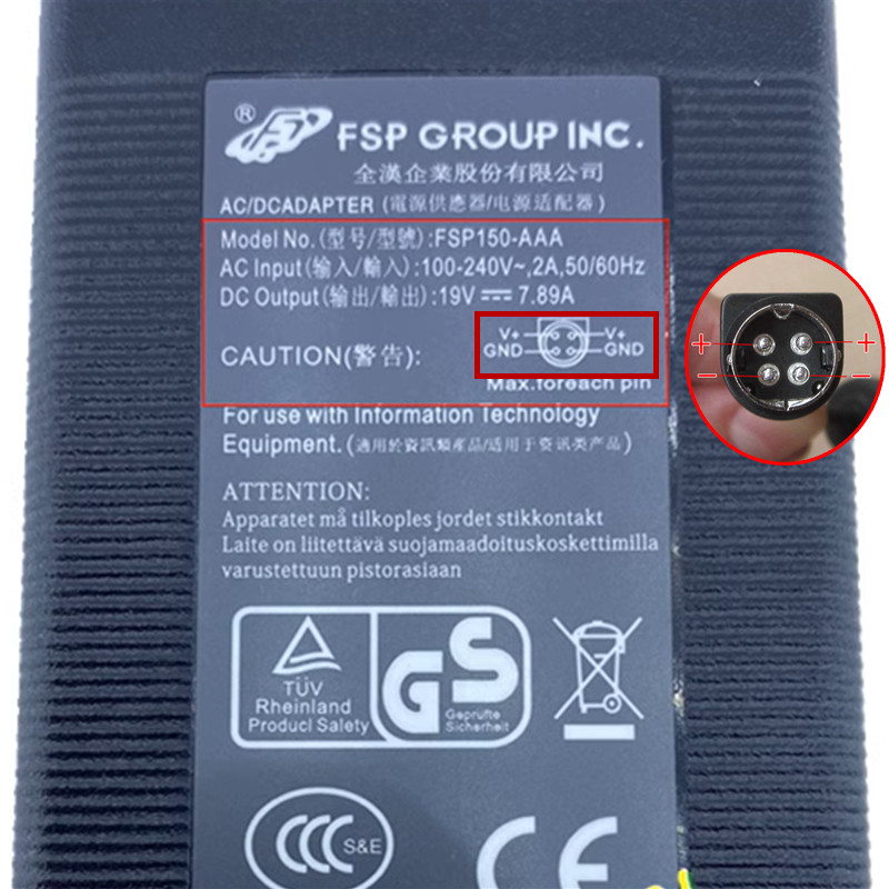 Original FSP150-ABBN1 19 V 7,89 A 150 W Schaltnetzteil AC Adapter FSP150-ABBN2 FSP150-AAA Für GETAC X500 TOBII TX300 Ladegerät