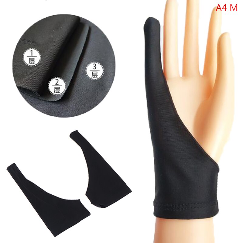 2 Pcs Finger Anti-fouling Gloves For Artist Drawing & Pen Graphic Tablet Pad