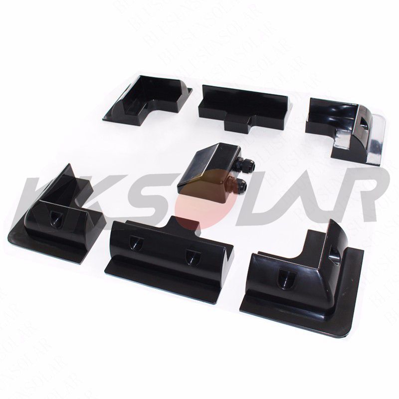 7Pcs Abs Zonnepaneel Beugel Montage Ondersteuning Wit Voertuig Garages Voor Rv Campers Solar Caravana Kits: Black