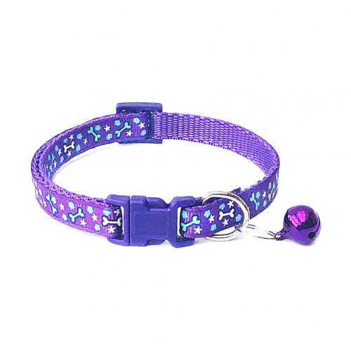 Collier pour chat avec clochette, boucle réglable, accessoire pour chat, accessoire pour petit chien, chihuahua, avec clochette: Violet foncé