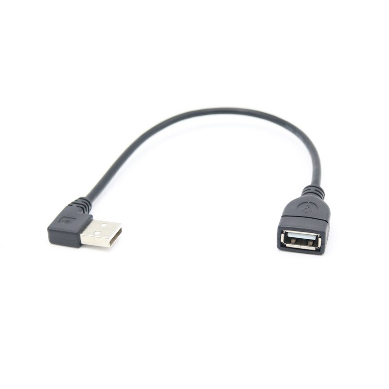 10Cm 20Cm Usb 2.0 A Man-vrouw 90 Angled Extension Adapter Kabel USB2.0 Man-vrouw Rechts links Down Up Zwarte Kabel Cord