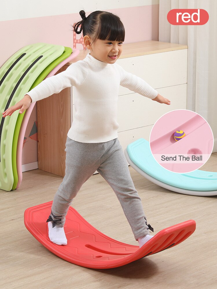 Altalena Balance Board plastica asilo all&#39;aperto per bambini Indoor Smart Kids Sense Training curvo Skateboard nuoto giocattolo regalo: Red