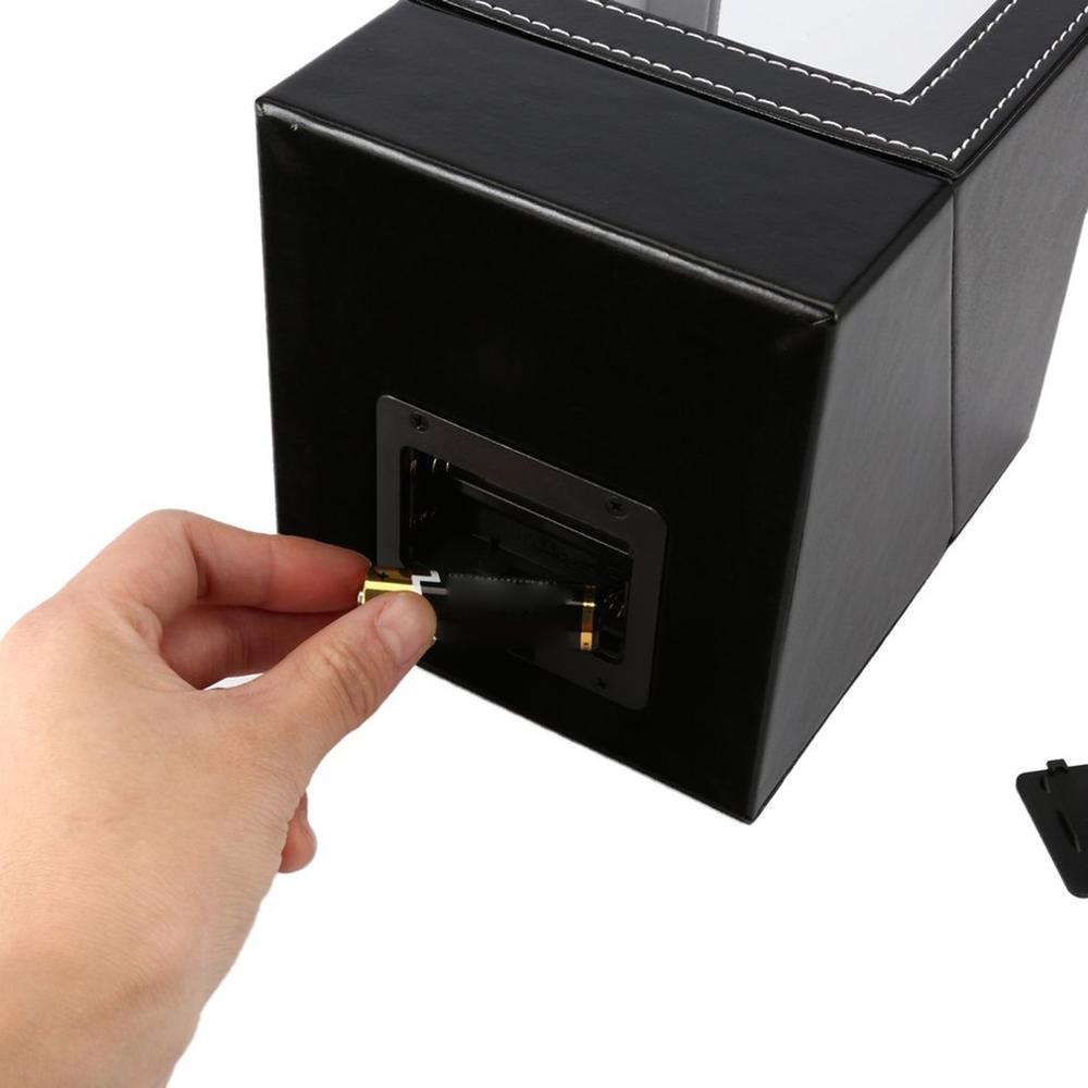 Agitador de reloj con Motor de alta clase con enchufe europeo/US/AU/UK, caso devanadera, soporte de exhibición, mecánico automático, negro, marrón, joyería sinuosa
