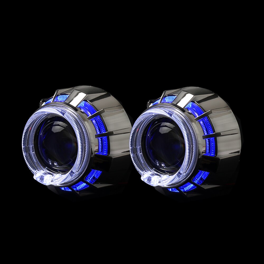2.0 inch Moto h1 Car Bixenon Projector Lens with Dual LED Shrouds Mask H4 H7 hid xenon kit headlight modify: white blue kit