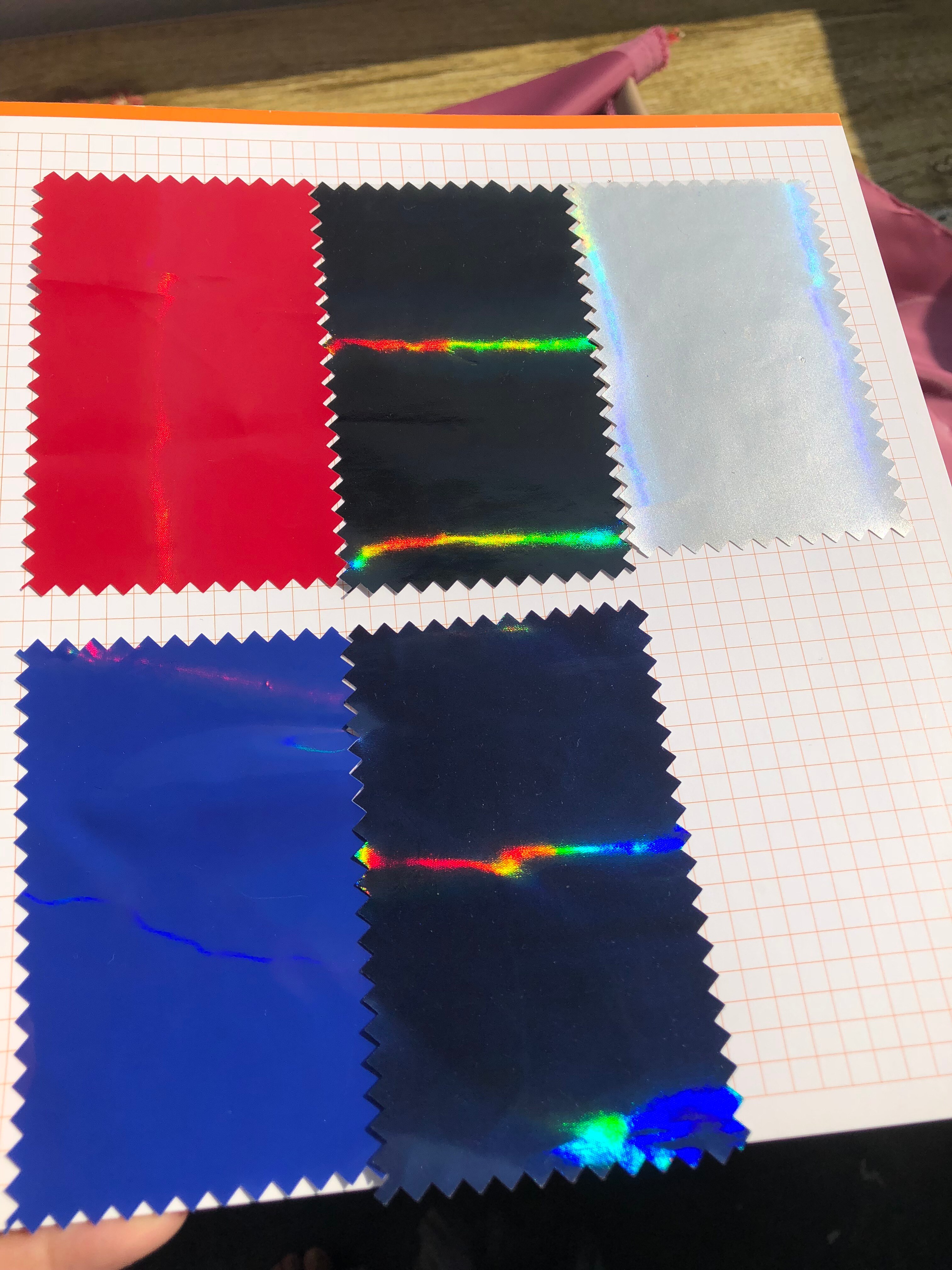 Tibetaanse Cyaan Phantom Phu Leer Stof Regenboog Film Spiegel Kleurrijke Reflecterende Kleding Donsjack Doek Waterdicht