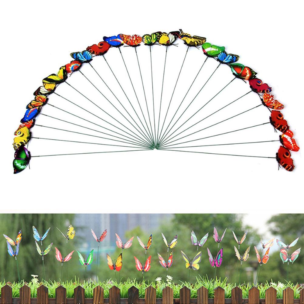 Tuin Ornament Tuin Decor Gazon Decoratie Vlinder Plastic Creatieve Levensechte Mooie 5 Stks/partij 3D Dubbele Yard Bloempot