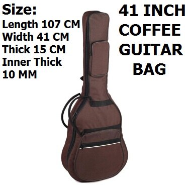Akustisk gitarrväska 41 tums balladgitarrväska elgitarrväska 36 tums folkgitarrväska basväska gitarrskyddsväska: 41 tum kaffe 10mm